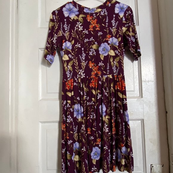 Forever 21 Purple Floral Babydoll Dress, Medium Small, Cut Back, Halter Neck - Picture 1 of 6